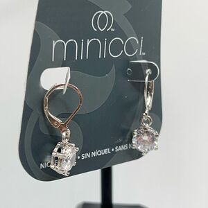 Minicci Silver Crystal Solitaire Dangle  Earrings $16ea or bundle 3 for $25